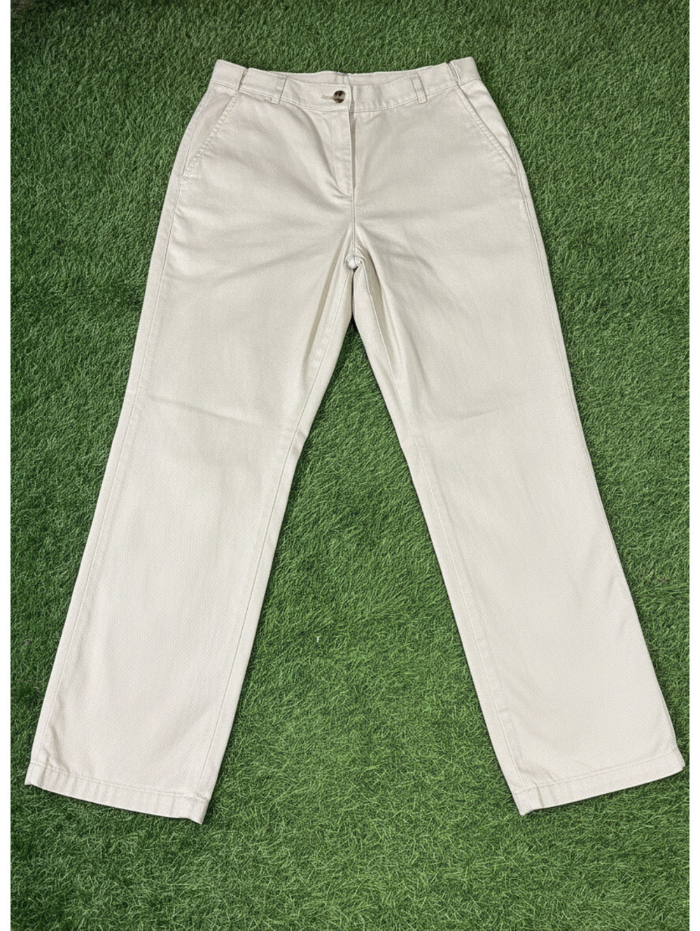 Vintage L.L.Bean Classic Fit Khaki Pants Cream Cotton Womens Size 6 Regular